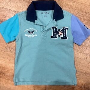 Disney Polo Shirt Blue and Green Casual Style